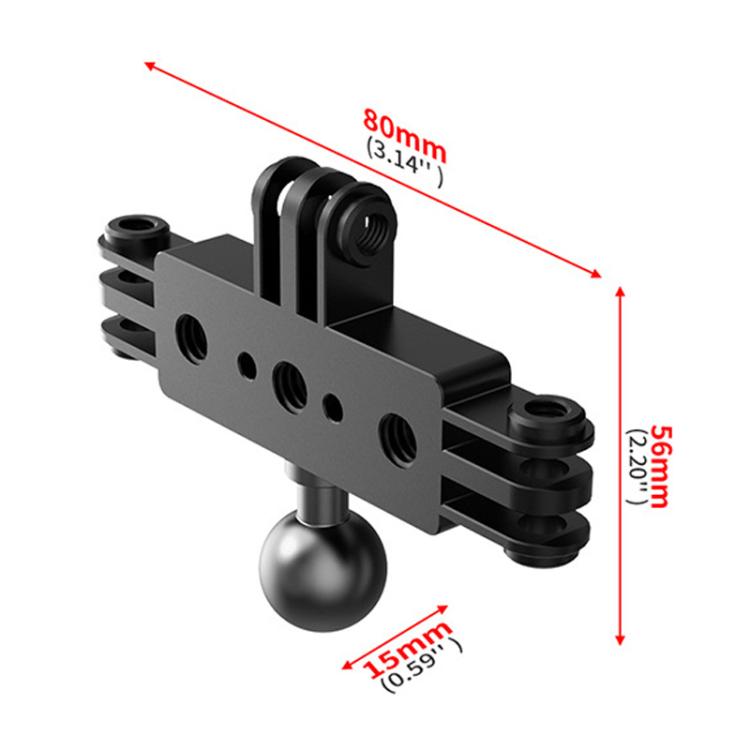 17mm Ball Head To 3 Card Aluminum Alloy 3 Station Live Streaming Stand Action Camera Multi Functional Expansion Adapter Accessory