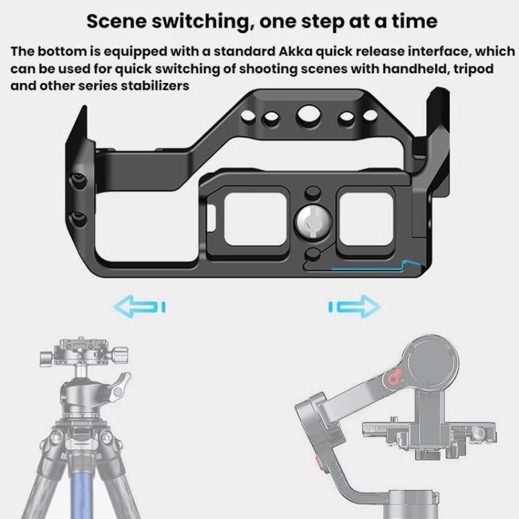 For Sony ZV-E10 II 2nd Generation Camera Cage DSLR Photography Live Streaming Protective Frame Stabilizer Kit - Black