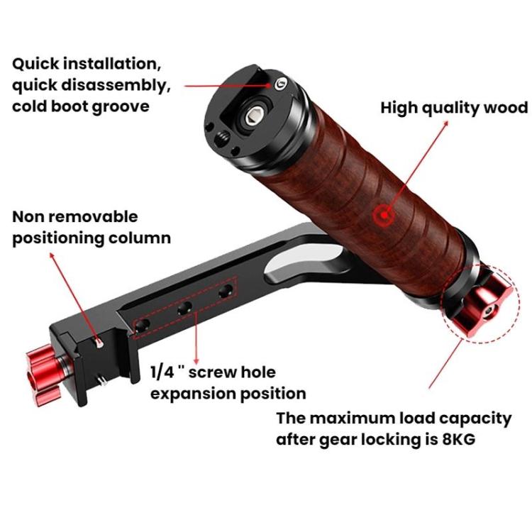 Gimbal Wooden Handle Chute Snail Gimbal Side Handle Grip,For DJI RS 4 Mini / 4 PRO / 3 / 3 Mini / 3 PRO / 2, Spec: With Chute And Snail Gimbal