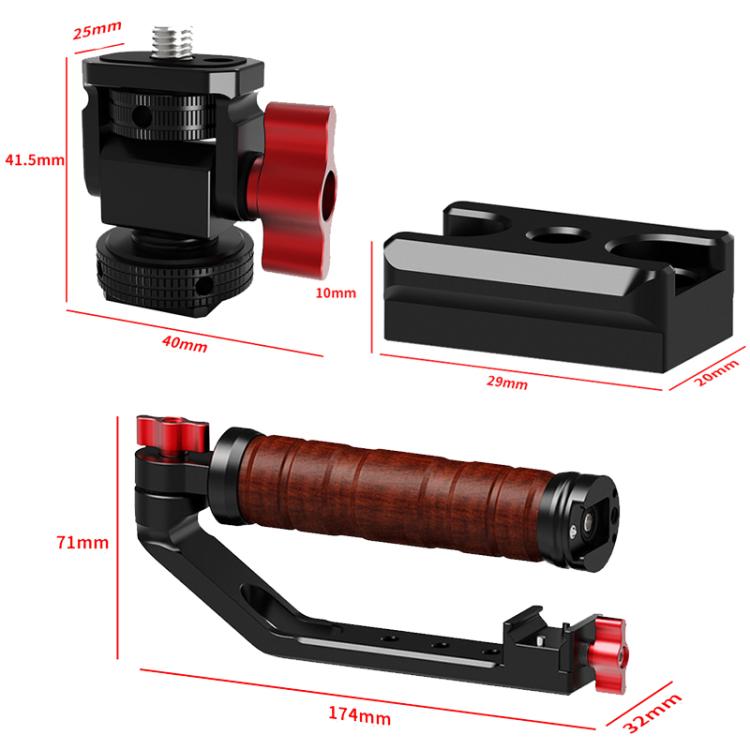 Gimbal Wooden Handle Chute Snail Gimbal Side Handle Grip,For DJI RS 4 Mini / 4 PRO / 3 / 3 Mini / 3 PRO / 2, Spec: With Chute And Snail Gimbal
