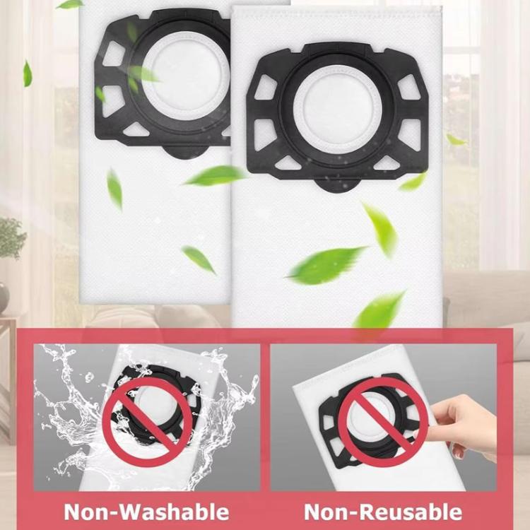For Karcher WD2 / WD3 / KD3 Series 4pcs Dust Collection Bags Vacuum Cleaners Non-Woven Fabric Bags - Black