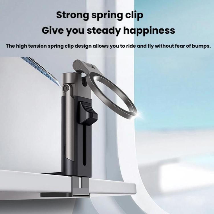 Mechanical Dog Shape Magnetic Travel Mobile Phone Holder Portable Desktop 360 Degree Rotating Lazy Holder - Black