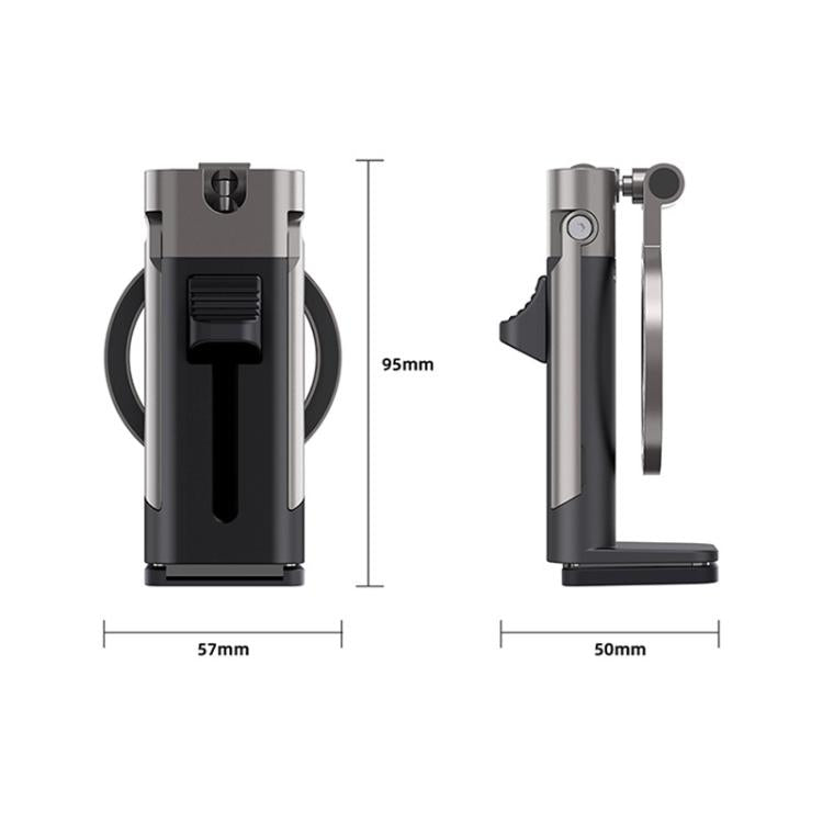 Mechanical Dog Shape Magnetic Travel Mobile Phone Holder Portable Desktop 360 Degree Rotating Lazy Holder - Black