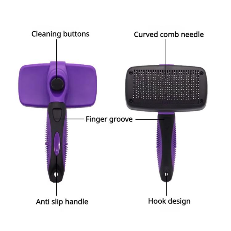 Pet Deshedding Brush for Cats & Dogs 1-Click Release Hair Remover Tool Grooming Brush, Size: Small