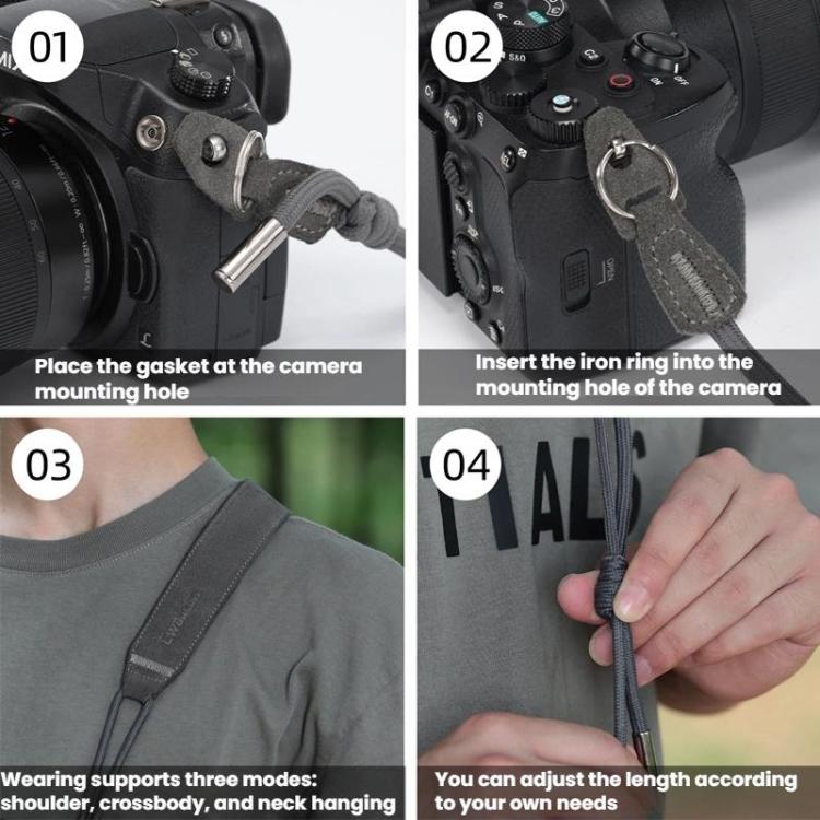 Cwatcun D214 Medium Universal Camera Strap Comfortable Pressure Relieving Camera Strap - Dark Gray