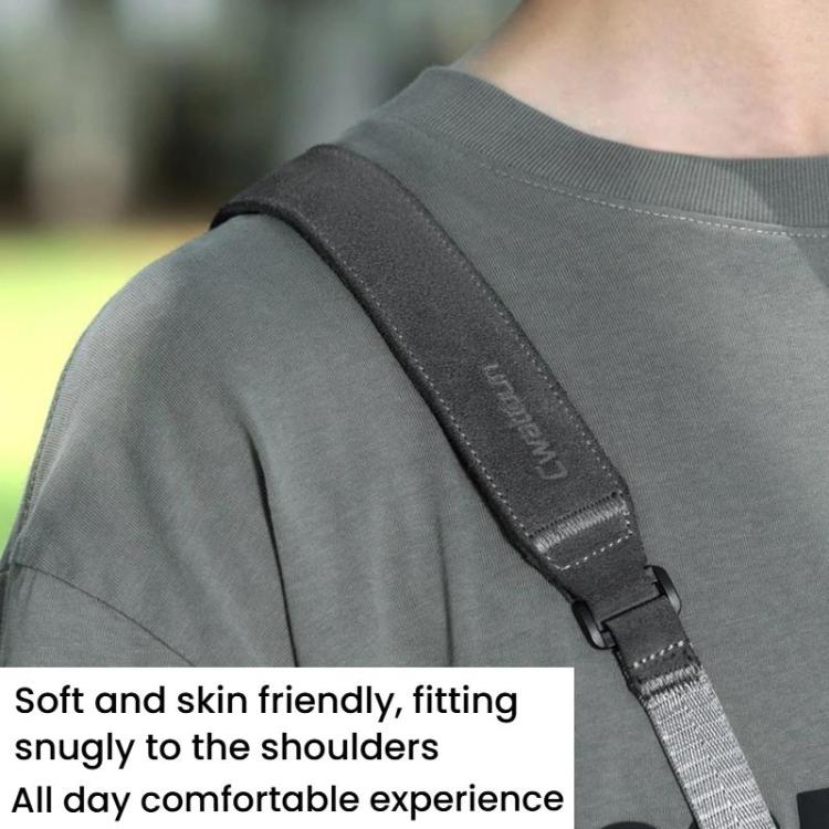 Cwatcun D213  Medium Universal Camera Shoulder Strap Matte Leather Quick Release Strap - Dark Gray