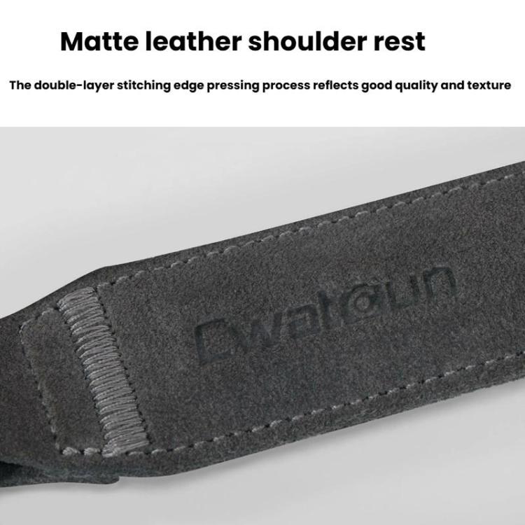 Cwatcun D213  Medium Universal Camera Shoulder Strap Matte Leather Quick Release Strap - Dark Gray