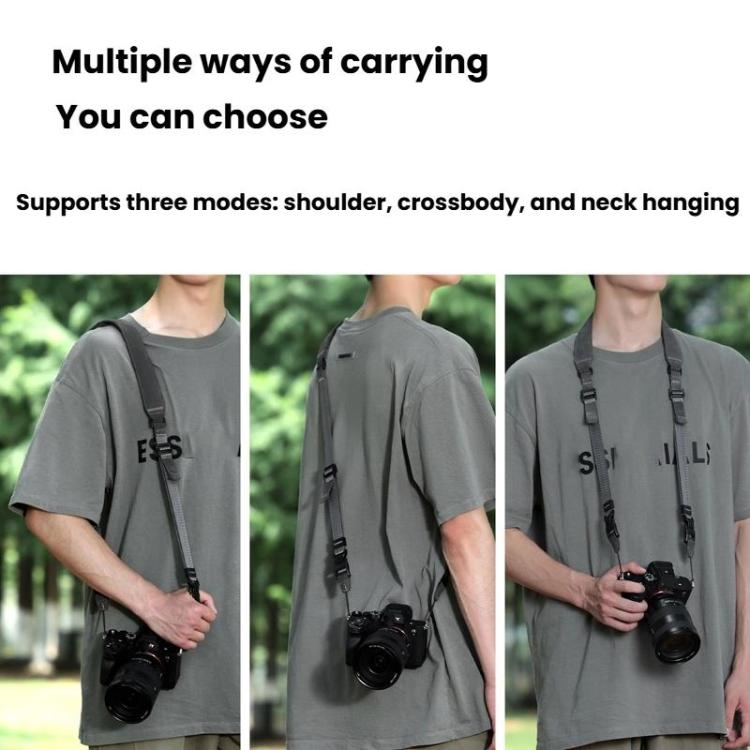 Cwatcun D213  Medium Universal Camera Shoulder Strap Matte Leather Quick Release Strap - Dark Gray