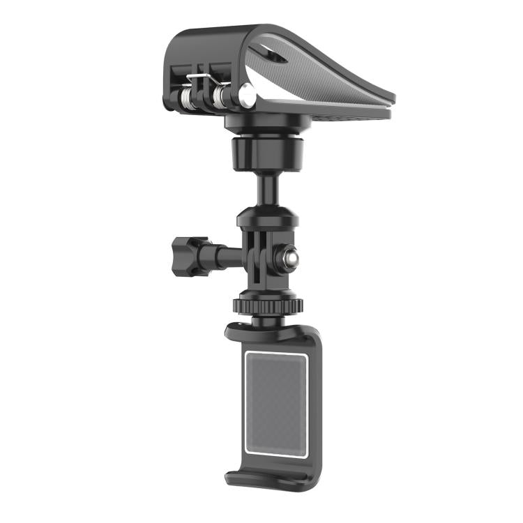 Car Sun Visor Bracket Panoramic Sports Camera Phone Vehicle Mount Base - With Phone Clip