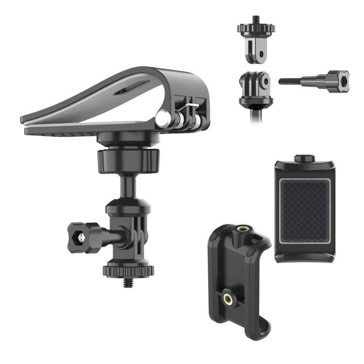 Car Sun Visor Bracket Panoramic Sports Camera Phone Vehicle Mount Base - With Phone Clip