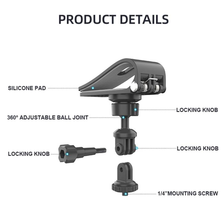 Car Sun Visor Bracket Panoramic Sports Camera Phone Vehicle Mount Base - With Phone Clip