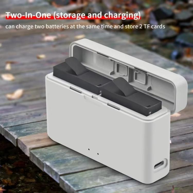 For Insta360 Ace Pro 2/Ace Pro/Ace YX Dual-Slot Fast Charger Battery Charging Station - Silver Gray