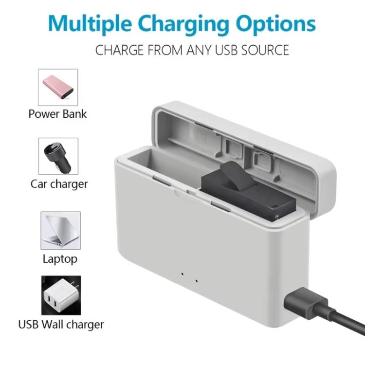 For Insta360 Ace Pro 2/Ace Pro/Ace YX Dual-Slot Fast Charger Battery Charging Station - Silver Gray