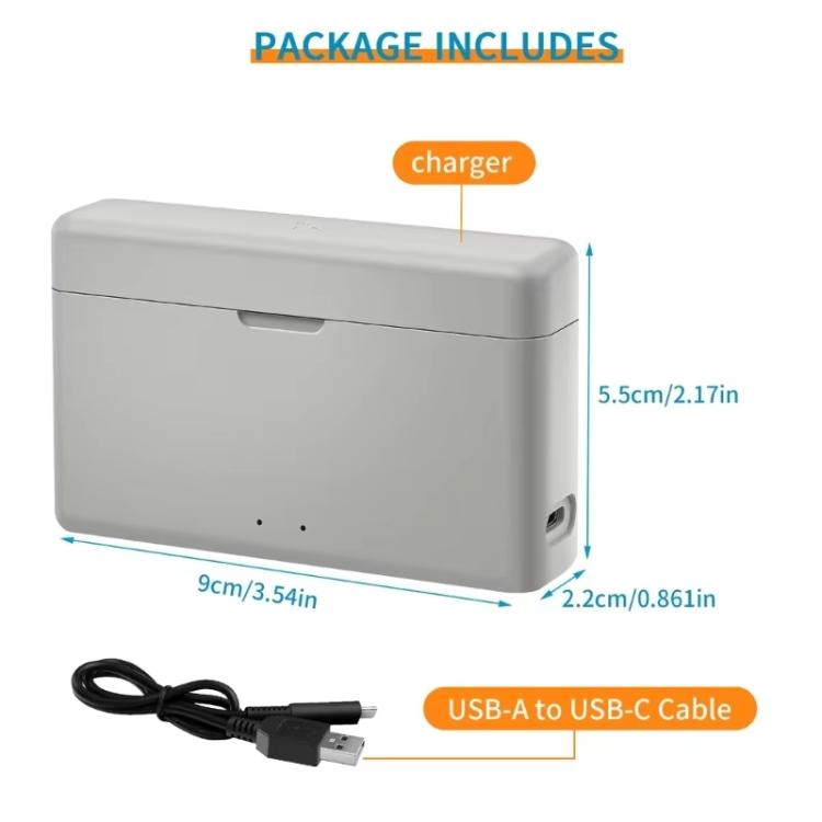 For Insta360 Ace Pro 2/Ace Pro/Ace YX Dual-Slot Fast Charger Battery Charging Station - Silver Gray