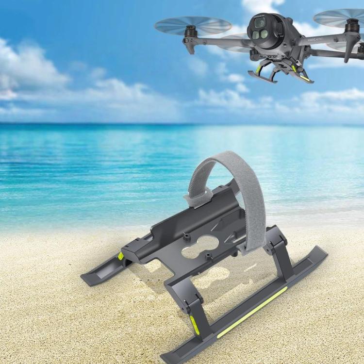 For DJI Mavic 4 Pro Drone YX  Foldable Heightening Landing Gear with Reflective Strips - Gray
