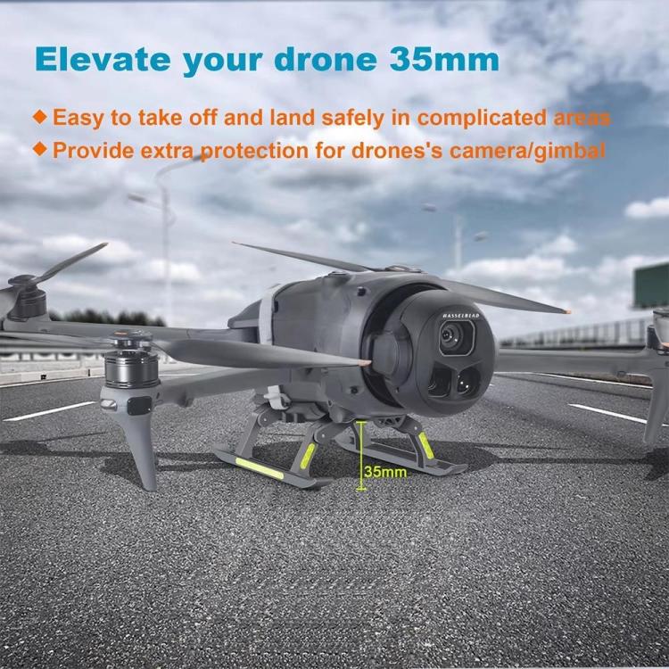For DJI Mavic 4 Pro Drone YX  Foldable Heightening Landing Gear with Reflective Strips - Gray