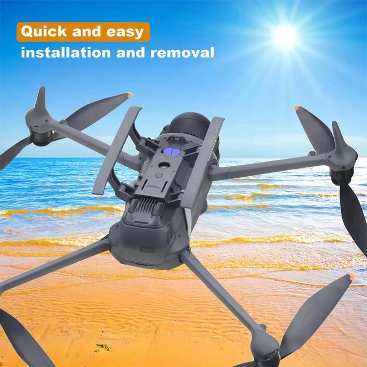 For DJI Mavic 4 Pro Drone YX  Foldable Heightening Landing Gear with Reflective Strips - Gray