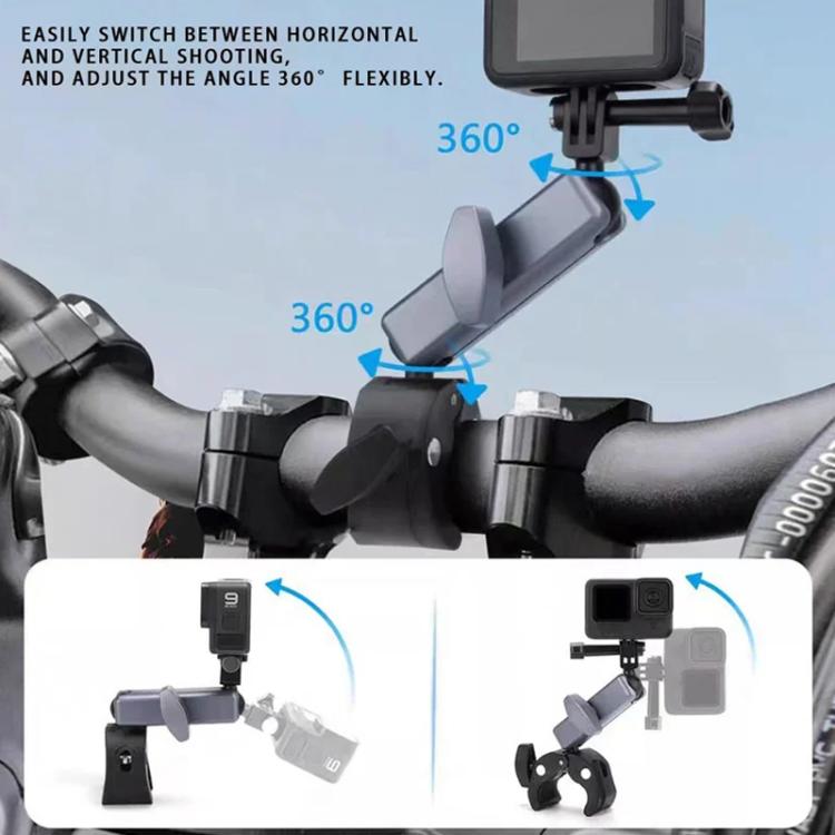 For GoPro / DJI / Insta 360 Action Cameras Cycling Bracket Bike Motorcycle Handlebar Mount, Spec: Standard 5 In 1