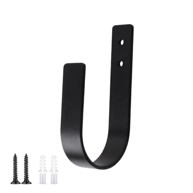 1pc Wall-Mounted U-Shaped Metal Curtain Storage Hook with Cylindrical Paper Towel Holder
