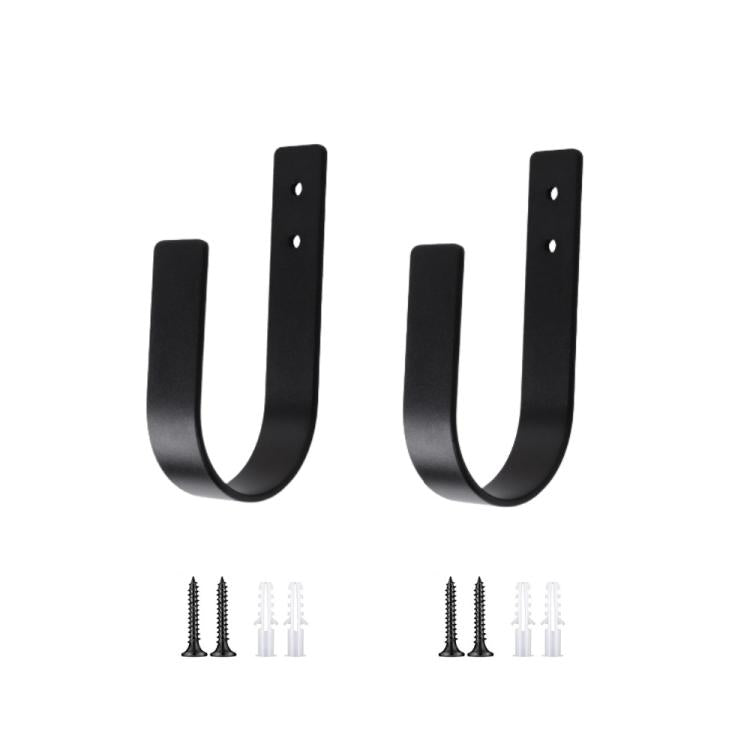 2pcs Wall-Mounted U-Shaped Metal Curtain Storage Hook with Cylindrical Paper Towel Holder