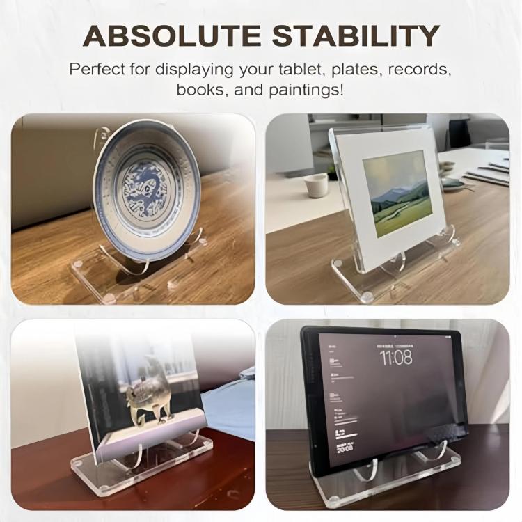 Acrylic Picture Frame Stand Dinner Plate Postcard Record Holder - YX187