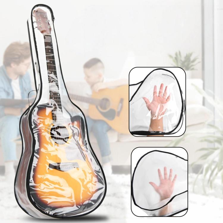 40-41 Inch Electric Guitar Dust Cover Transparent TPU Gig Bag With Dual Zippers Protective Storage Case - 101-G003-050002