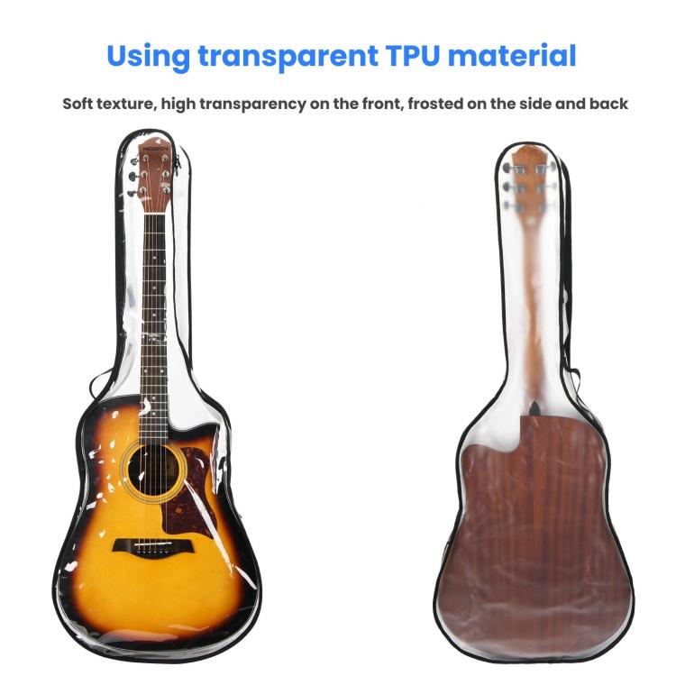 40-41 Inch Electric Guitar Dust Cover Transparent TPU Gig Bag With Dual Zippers Protective Storage Case - 101-G003-050002