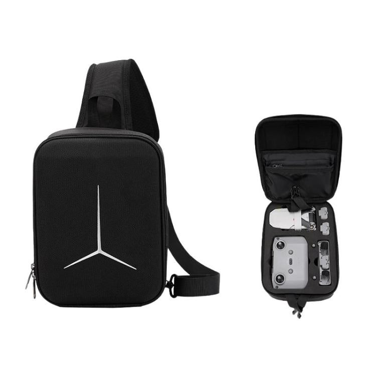 For DJI Mini 2 / 2 SE / 4K Fly More Combo BKano M4K-004 Hard Shell Portable Chest Bag Crossbody Backpack - Black
