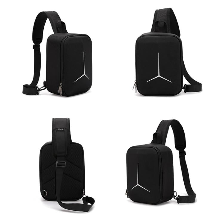 For DJI Mini 2 / 2 SE / 4K Fly More Combo BKano M4K-004 Hard Shell Portable Chest Bag Crossbody Backpack - Black