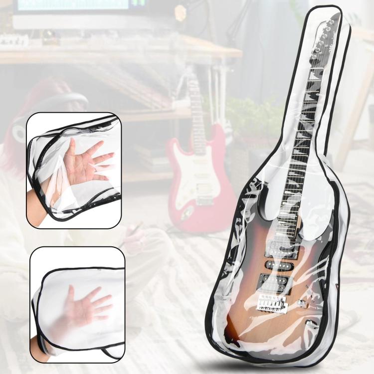 39 Inch Electric Guitar Dust Cover TPU Gig Bag with Dual Zippers Protective Storage Case - Transparent