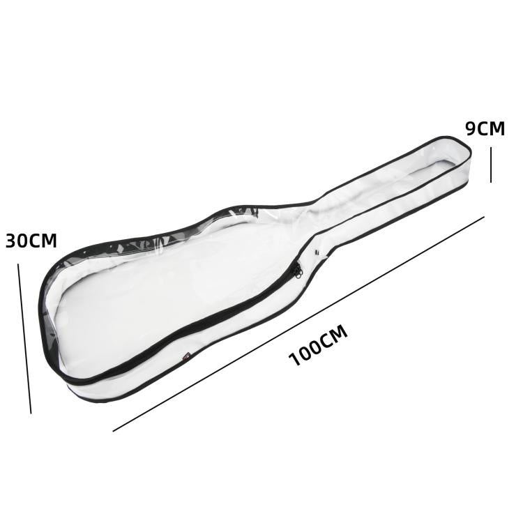 39 Inch Electric Guitar Dust Cover TPU Gig Bag with Dual Zippers Protective Storage Case - Transparent