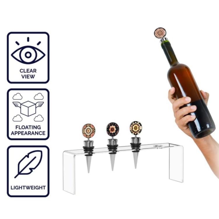 2pcs /Set Acrylic Wine Bottle Cork Storage and Display Stand