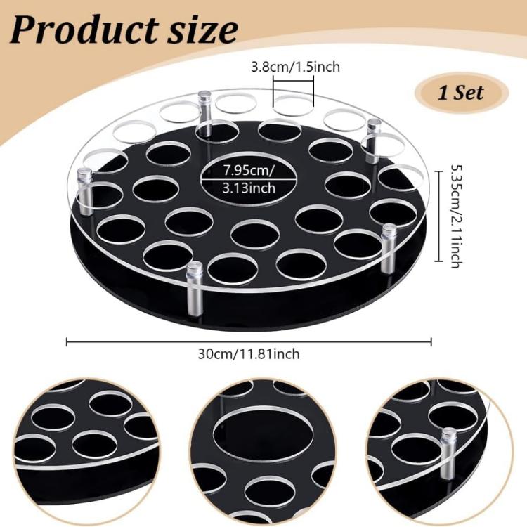 25-hole Wine Glass Tray Stand With Center Bottle Slot - YX183