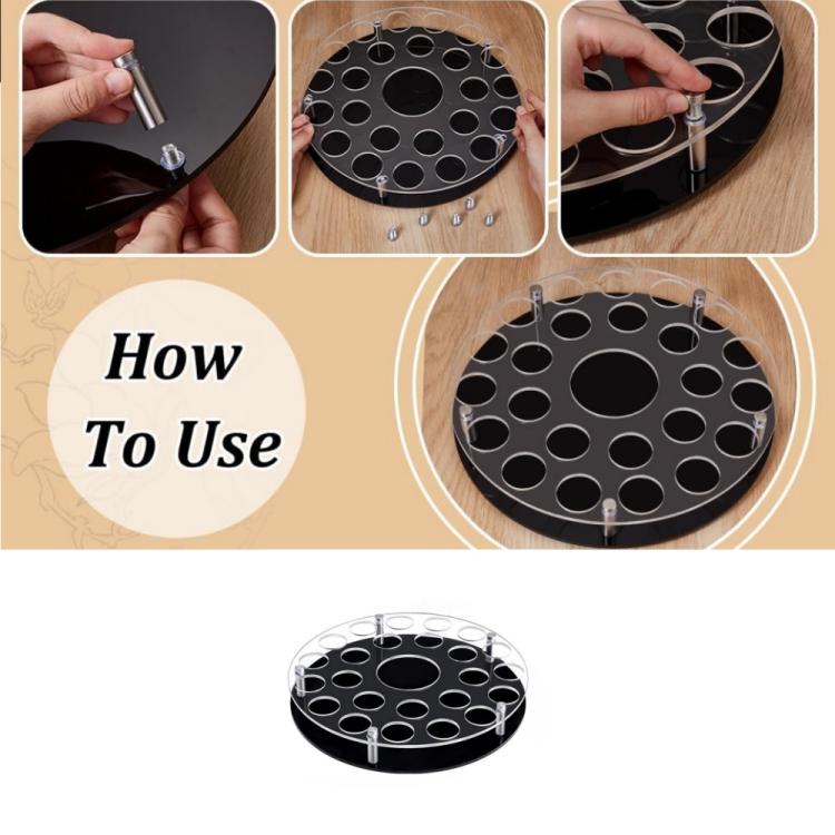 25-hole Wine Glass Tray Stand With Center Bottle Slot - YX183