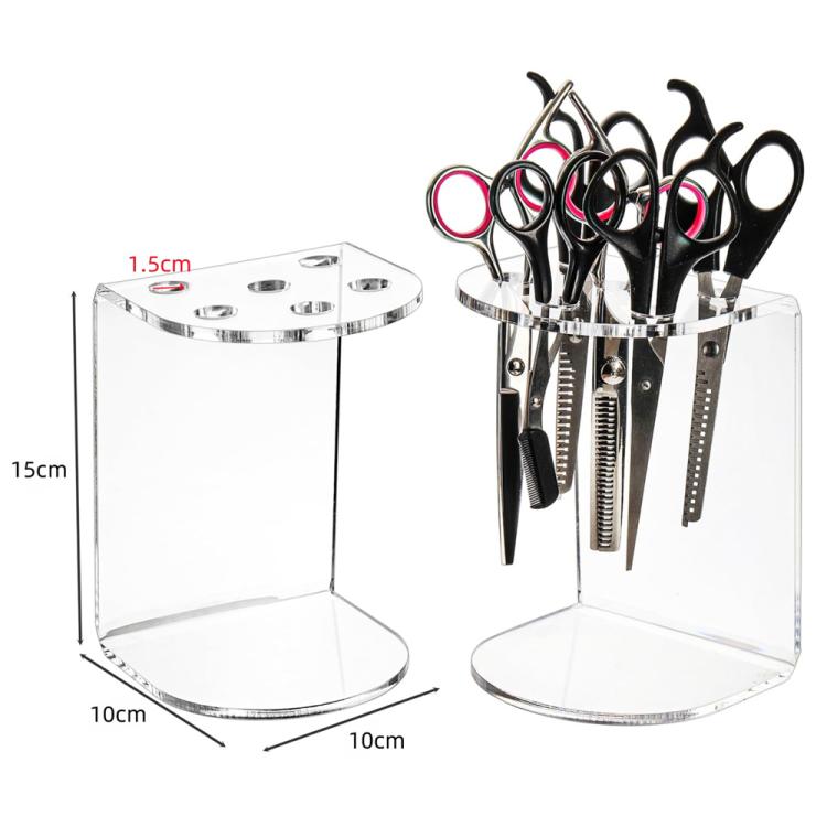 1pc 6-Hole Acrylic Scissor Barber Tool Storage Display Stand