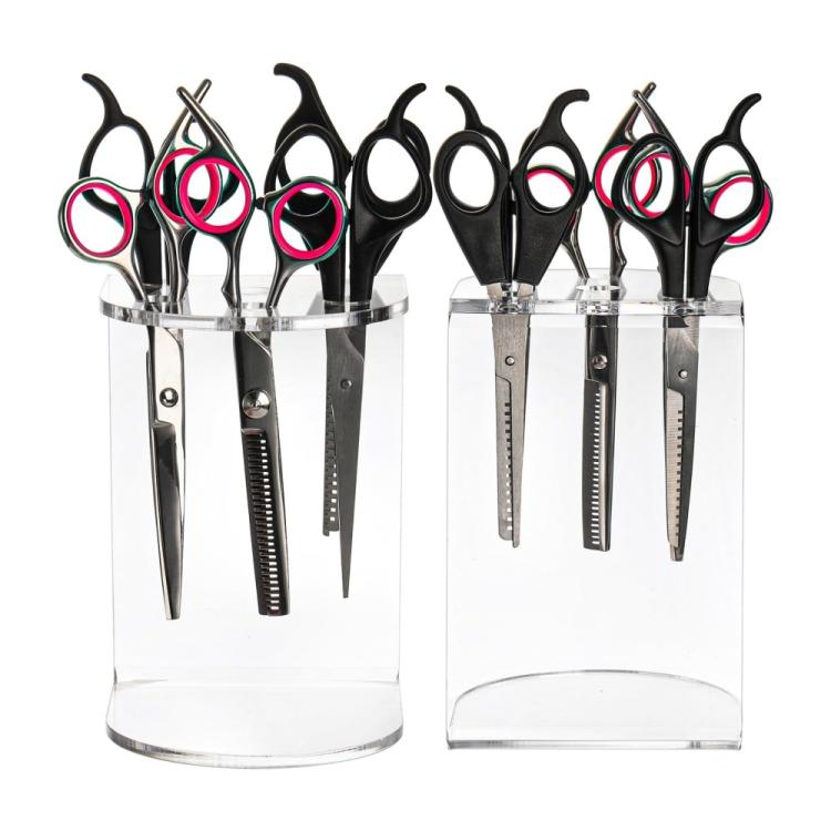 1pc 6-Hole Acrylic Scissor Barber Tool Storage Display Stand