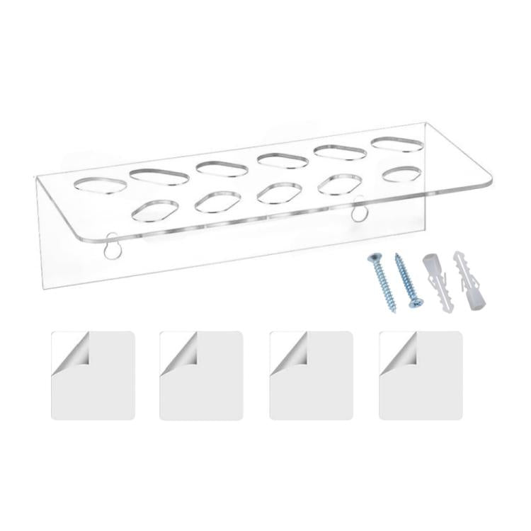 1pc 11-Hole Acrylic Wall-Mounted Scissor Barber Tool Storage Display Stand