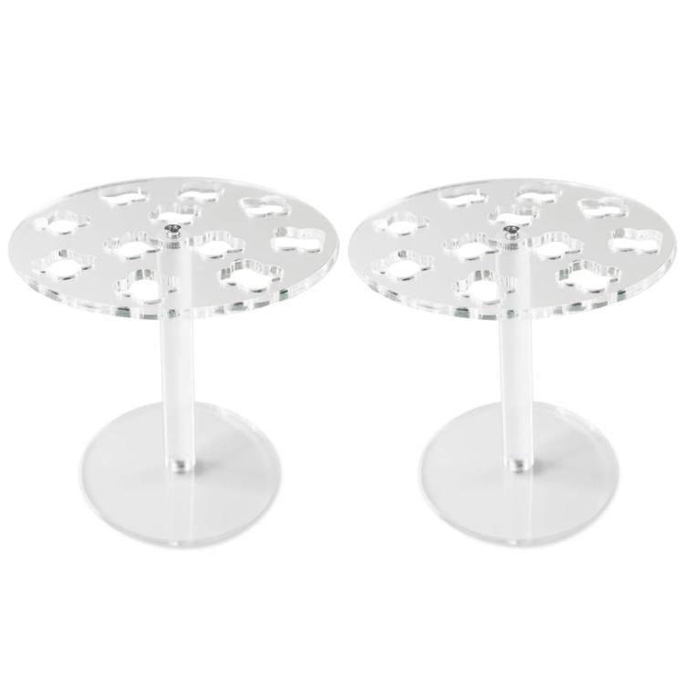 2pcs 11-Hole Acrylic Wall-Mounted Scissor Barber Tool Storage Display Stand
