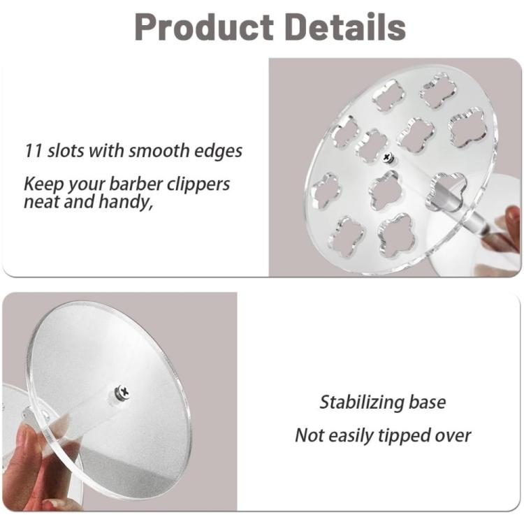 1pc 11-Hole Acrylic Wall-Mounted Scissor Barber Tool Storage Display Stand