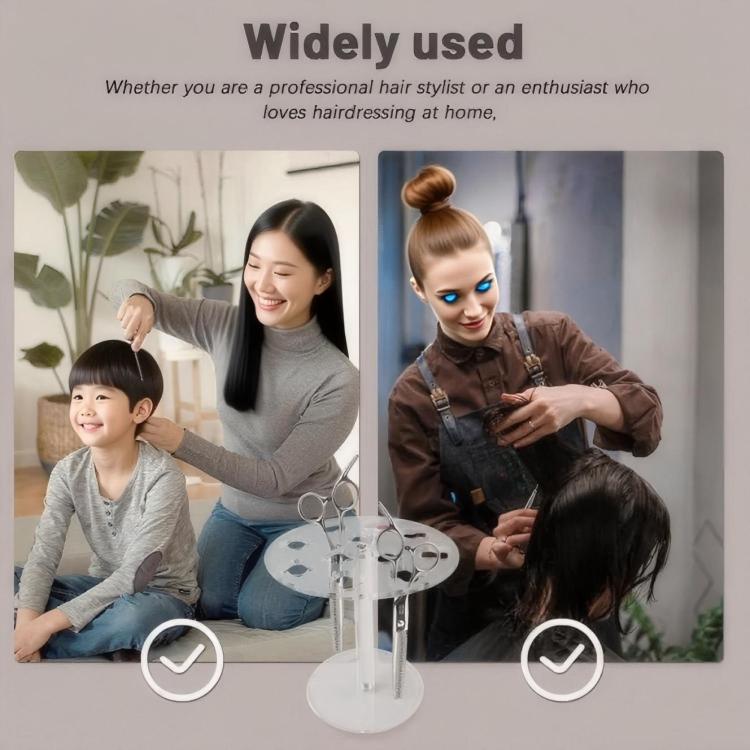 1pc 11-Hole Acrylic Wall-Mounted Scissor Barber Tool Storage Display Stand