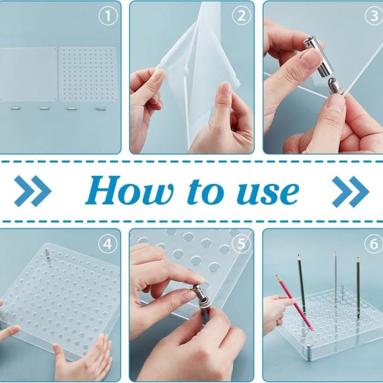 120-Hole Acrylic Paint Brush Holder And Pencil Storage - YX177