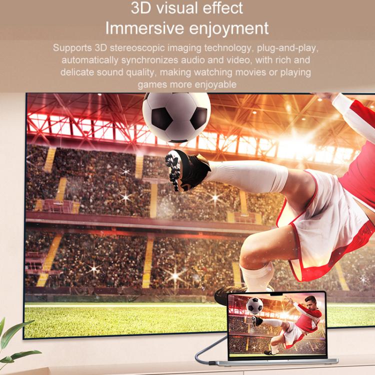 1m DP To HDMI 8K 60HZ HD Conversion Cable TV Computer Connection Conversion Monitor Projection Cable