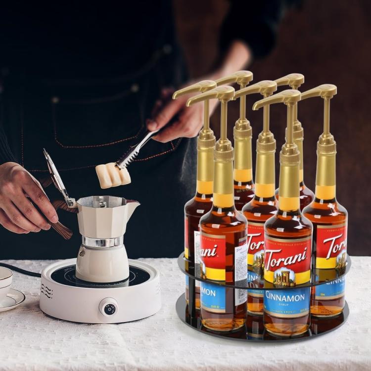 Coffee Syrup Kitchen Acrylic Countertop Round Bottle Holder - YX175