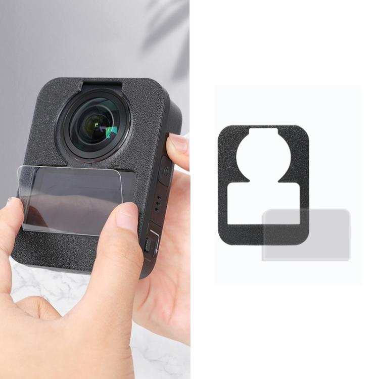 For DJI Osmo 360 Camera Screen Protector Installation Kit Alignment Tool + Tempered Glass Film Set - Black