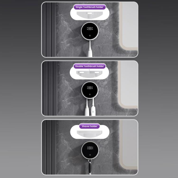 Toothbrush Disinfection Box Punch-Free Razor Rack - Sensor + Digital Display