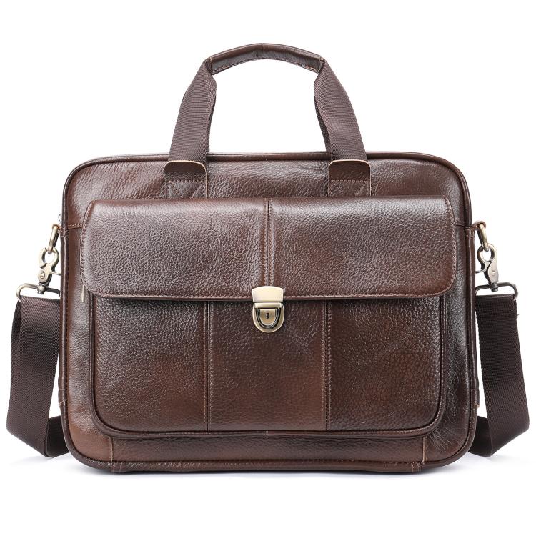 Men Briefcase Casual Retro Leather Handbag Large Capacity Business Laptop Bag