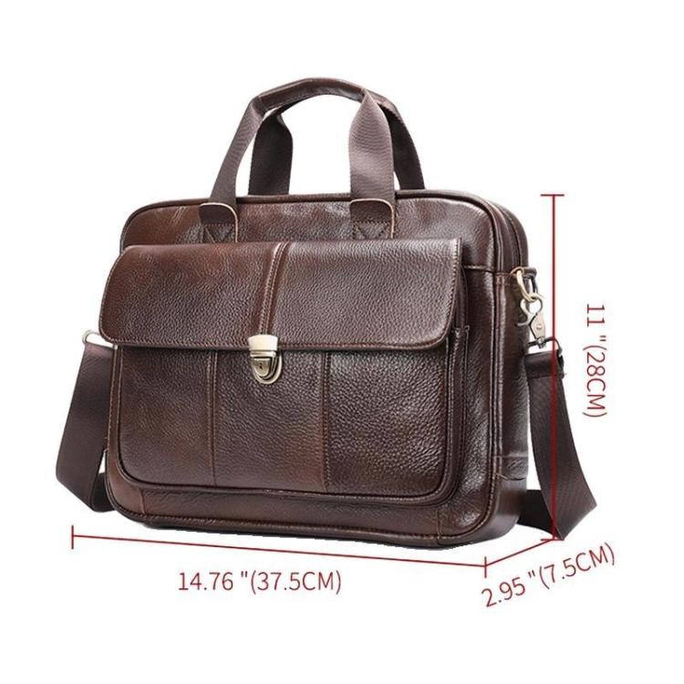 Men Briefcase Casual Retro Leather Handbag Large Capacity Business Laptop Bag