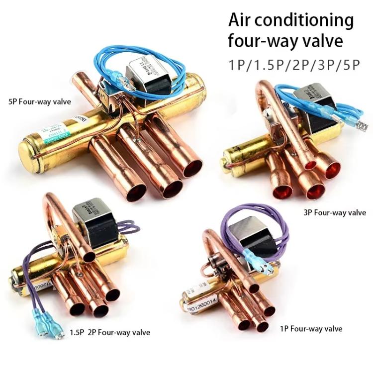 Universal 4-Way Solenoid Reversing Valve for AC/Heat Pump Systems, Spec:  1.5P-2P