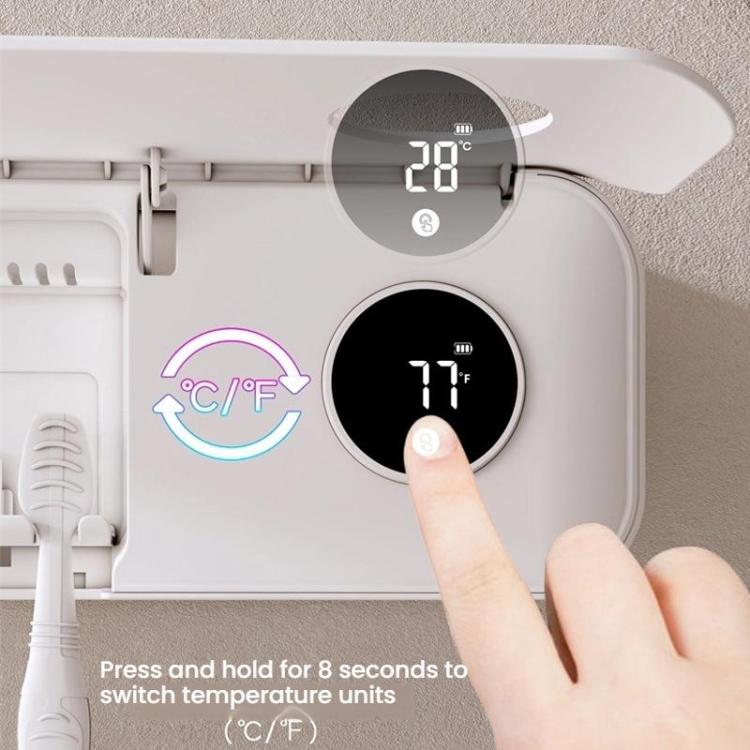 Automatic Flip-Top Drying Toothbrush UV Sterilizer Storage Rack - White