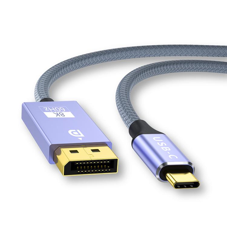 1m Type-C To DP1.4 8K 60Hz HD Unidirectional Adapter Cable Computer Gaming Console Monitor Mobile Phone Video Connection Cable
